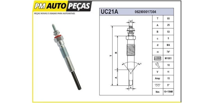 Свічка розжарювання (062900017304) RENAULT, OPEL