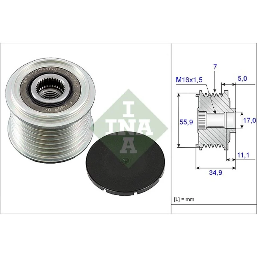 Шків генератора VAG 021 903 119 L 3.2 - 3.6 FSI 02-