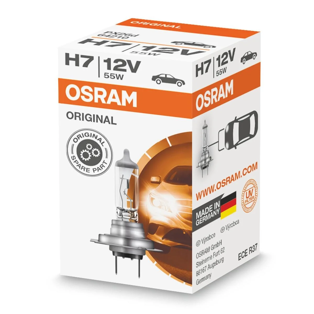 Лампа фарна H7 12v 55w Px26d Longlife