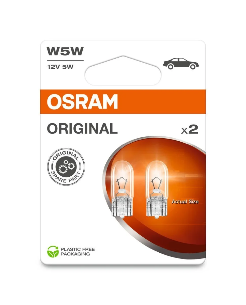 Лампа допоміжн. освітлення W5W 12V 5W W2,1X9, 5d ORIGINAL (2 шт) blister eco-упаковка