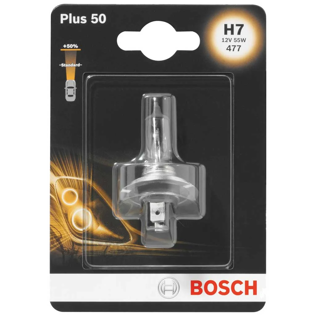 Лампа розжарювання H7 12V 55W PX26d plus 50