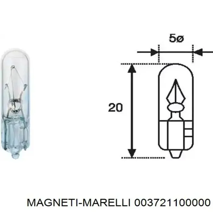 Лампа розжарювання T5 12V 1,2W W2x4,6d