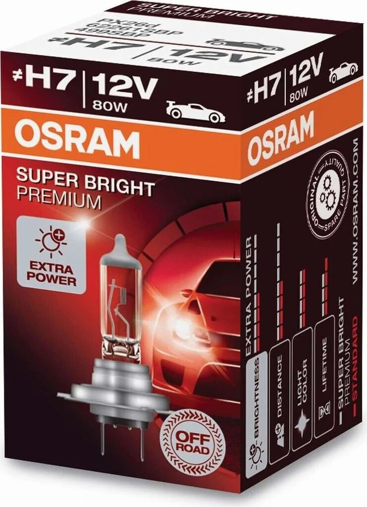 Лампа фарна H7 12V 80W PX26d Super Bright Premium (1шт)