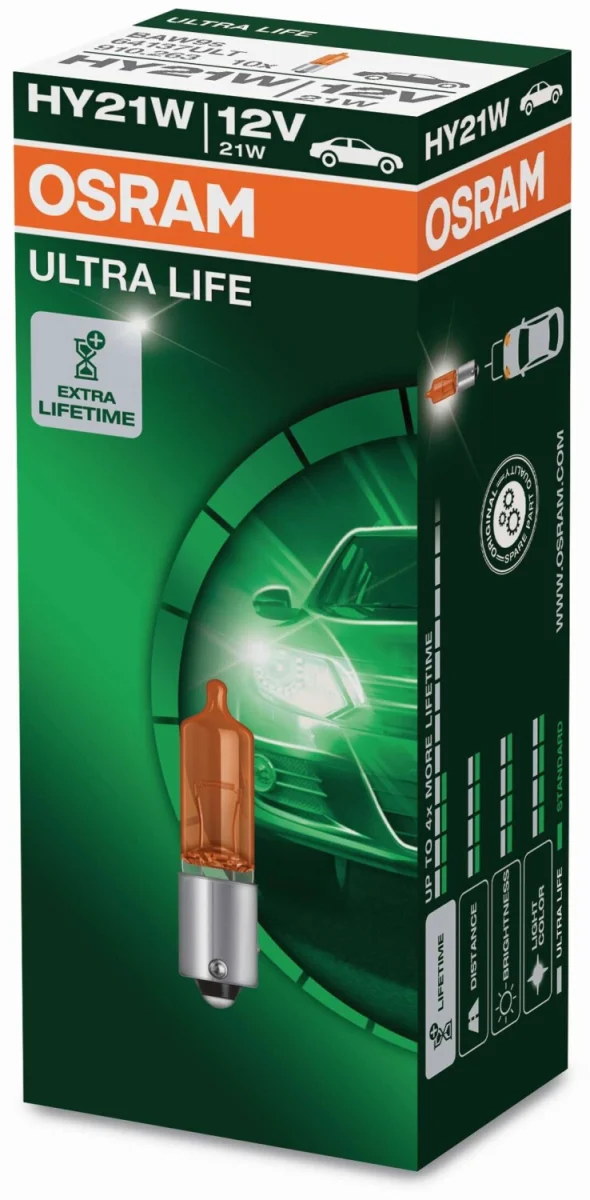 Лампа розжарювання HY21W 12V 21W BAW9S