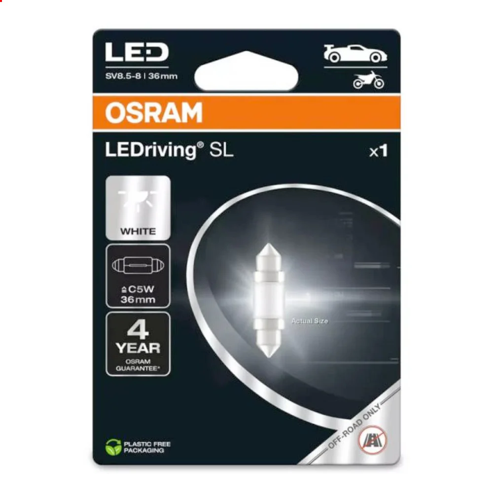 Лампа світлодіодна C5W 12V 1W SV8.5 LEDriving SL (36mm)