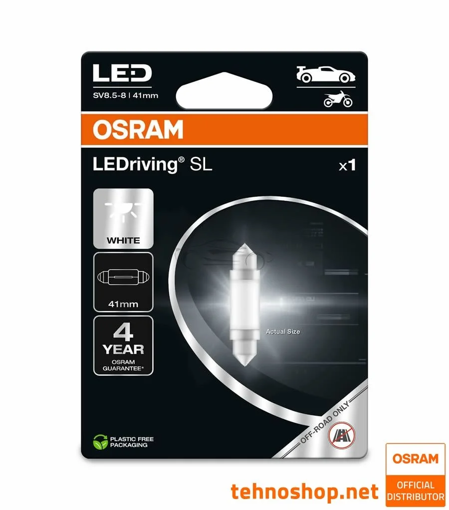 Лампа світлодіодна C5W 12V 1W SV8.5 LEDriving SL (41mm)