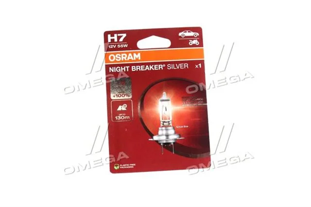 Лампа фарна H7 12V 55W PX26d NIGHT BREAKER SILVER (+100) blister
