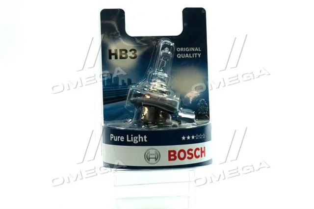 Лампа розжарювання HB3 12V 60W P20d PURE LIGHT 1шт. blister