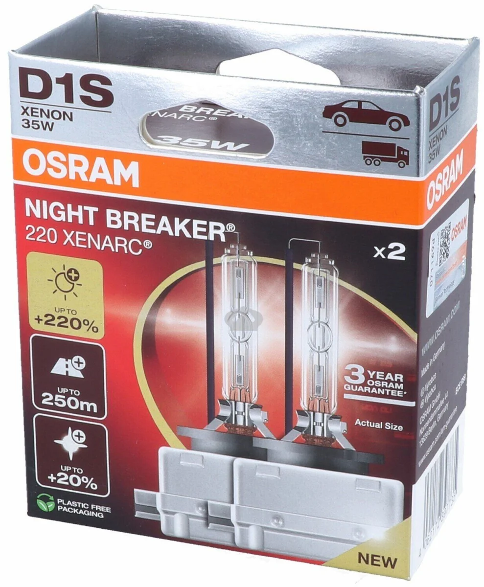 Лампа ксенонова D1S XENARC NIGHT BREAKER LASER 85В, 35Вт, PK32d-2 (+200) компл.