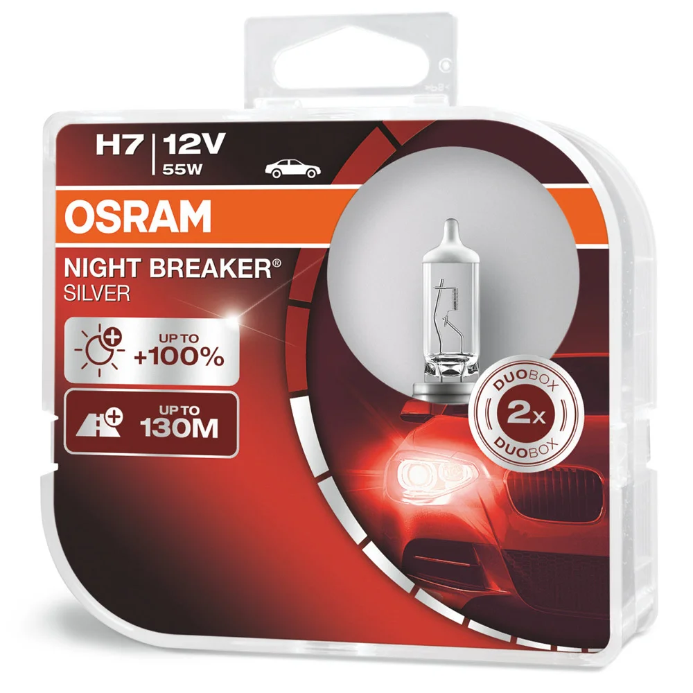 Лампа фарна H7 12V 55W PX26d NIGHT BREAKER SILVER (+100)