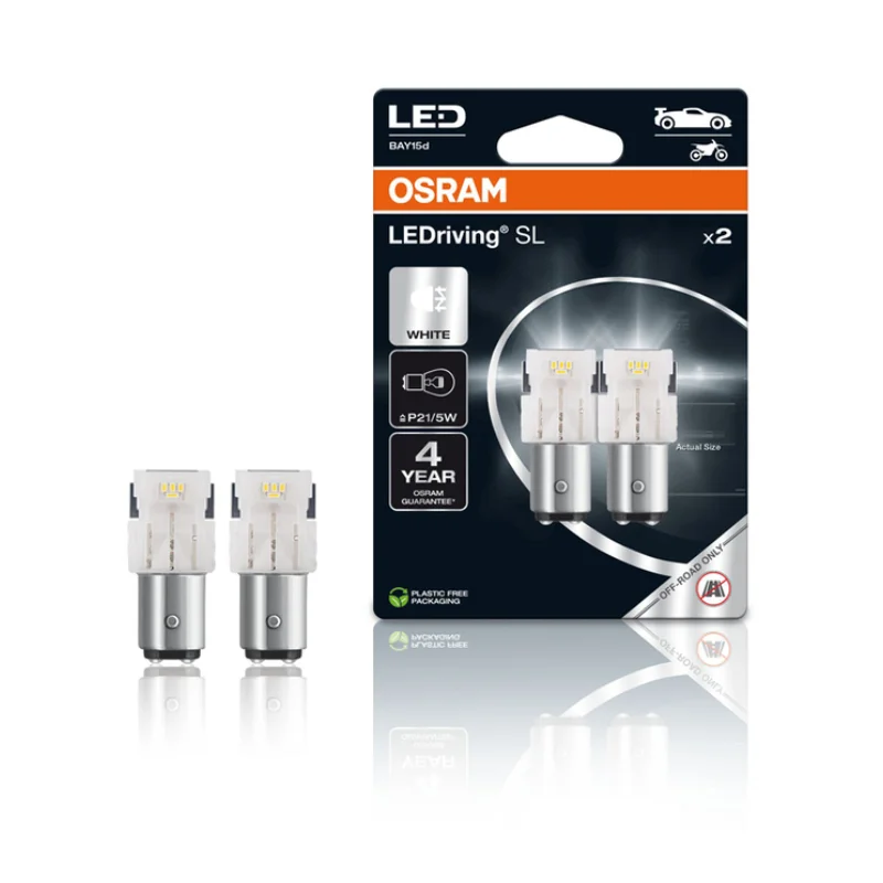 Лампа світлодіодна P21/5W 6000K 12V 2,5W BAY15 LEDriving SL білий (2шт.)