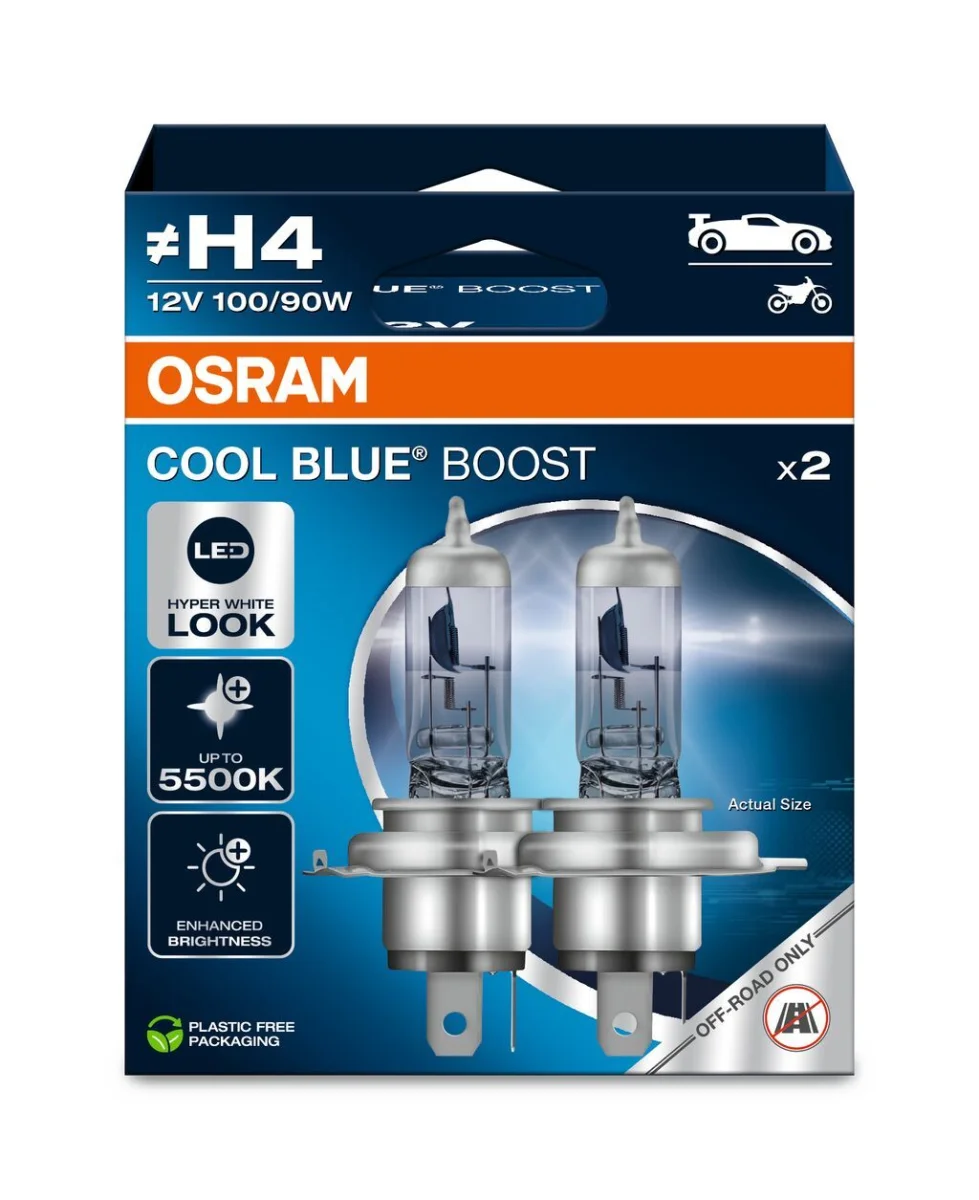 Лампа фарна H4 12V H4 12V 100/90W P43t COOL BLUE BOOST Next Gen компл.