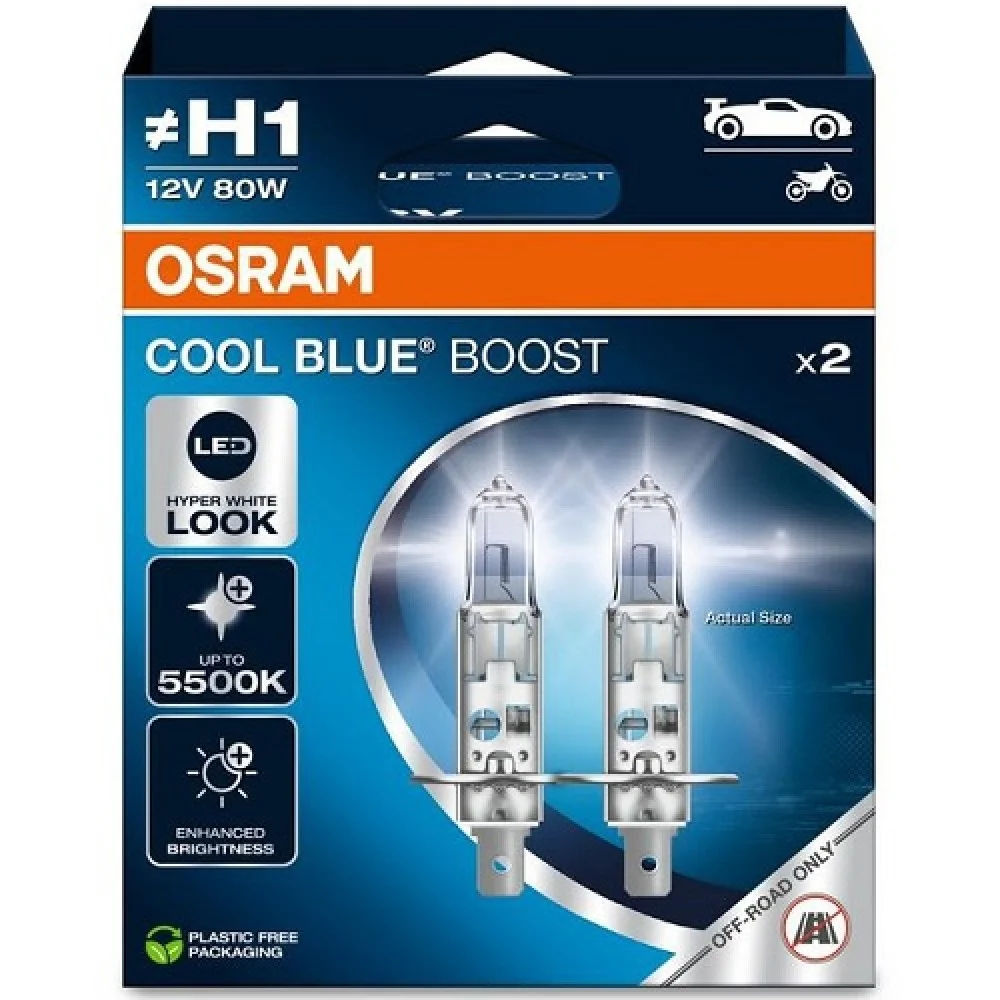 Лампа фарна H1 12V 80W P14, 5s COOL BLUE BOOST Next Gen компл.