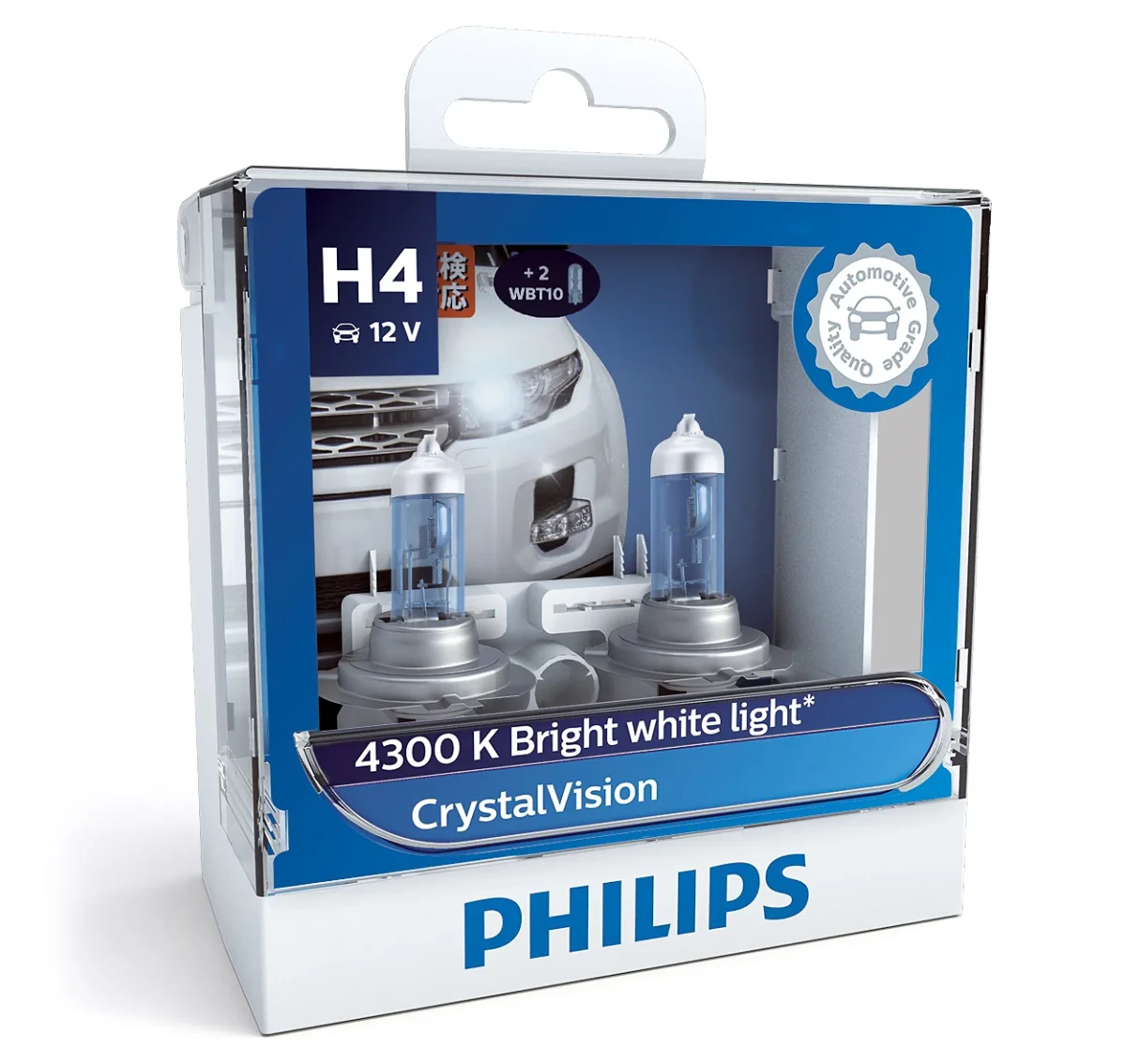 Лампа розжарювання H4 12V 60/55W P43t-38 Cristal Vision + 2x W5W 4300K