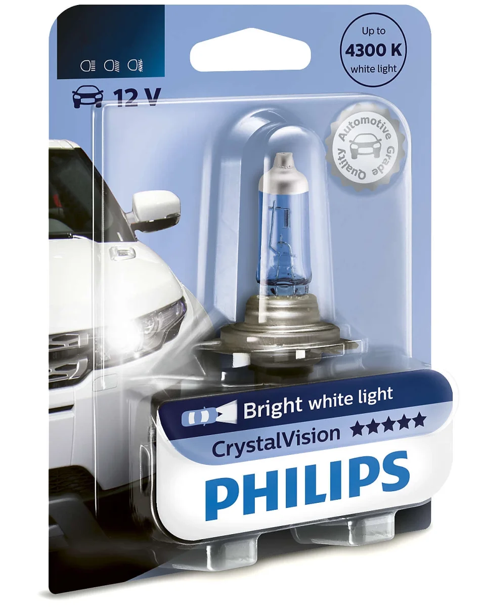Лампа розжарювання H4 12V 60/55W P43t-38 Cristal Vision 1шт blister 4300K