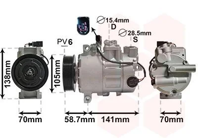 Компресор кондиціонера AUDI A4, A5, A6 00-2.0 Tdi