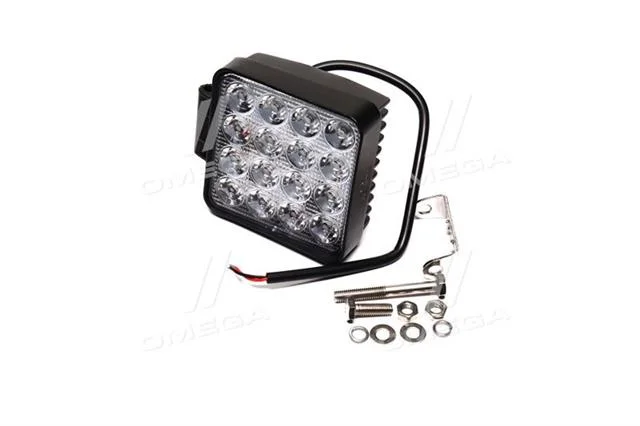 Фара LED квадратна 48W, 16 ламп, 110*110мм, 3300Lm широкий промінь 12/24V 6000K (LITLEDA, JUBANA)