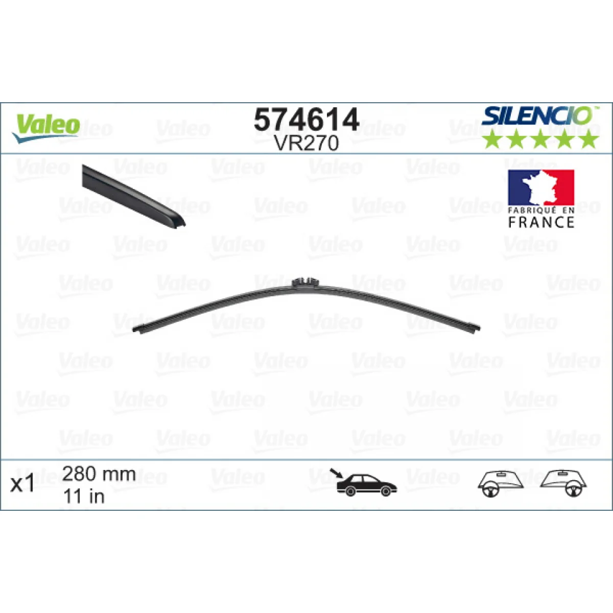 Щітка склоочисника безкаркасна 280mm Silencio