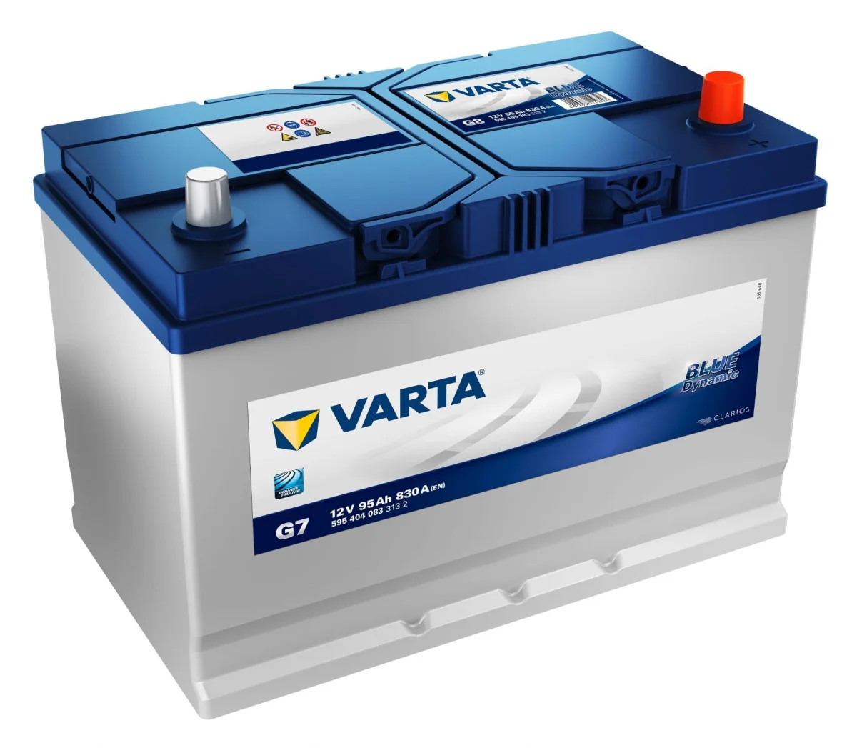 Акумулятор 95Ah-12v VARTA Dynamic SLI (G7) (306х173х225),R,EN830 Азія