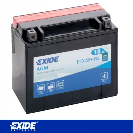 Акумулятор 18Ah-12v Exide AGM (ETX20H-BS) (175х87х155) L, EN270