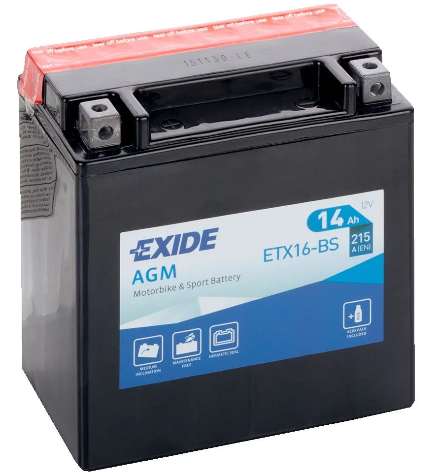 Акумулятор 14Ah-12v Exide (ETX16-BS) (150х87х161) L, EN215