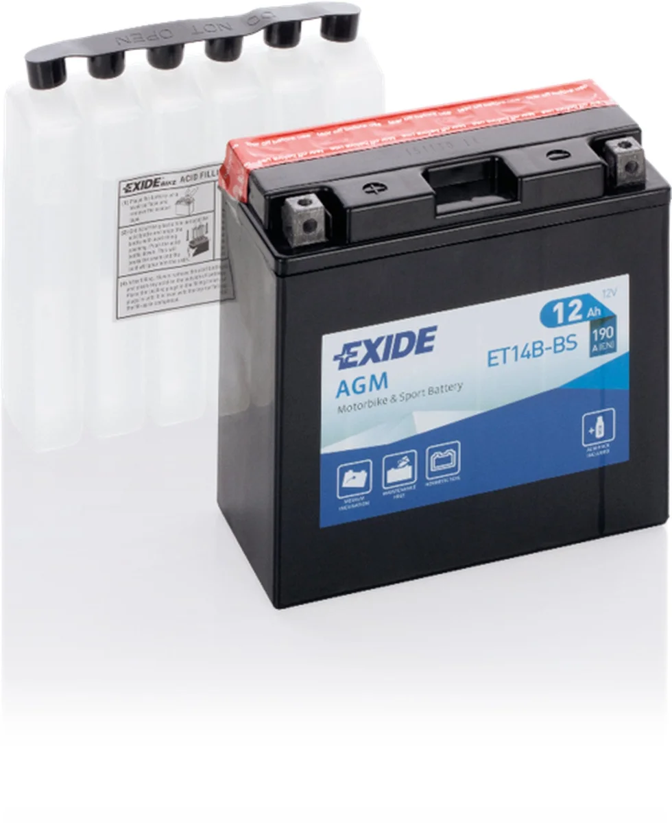 Акумулятор 12Ah-12v Exide AGM (ET14B-BS) (150х70х145) L, EN190