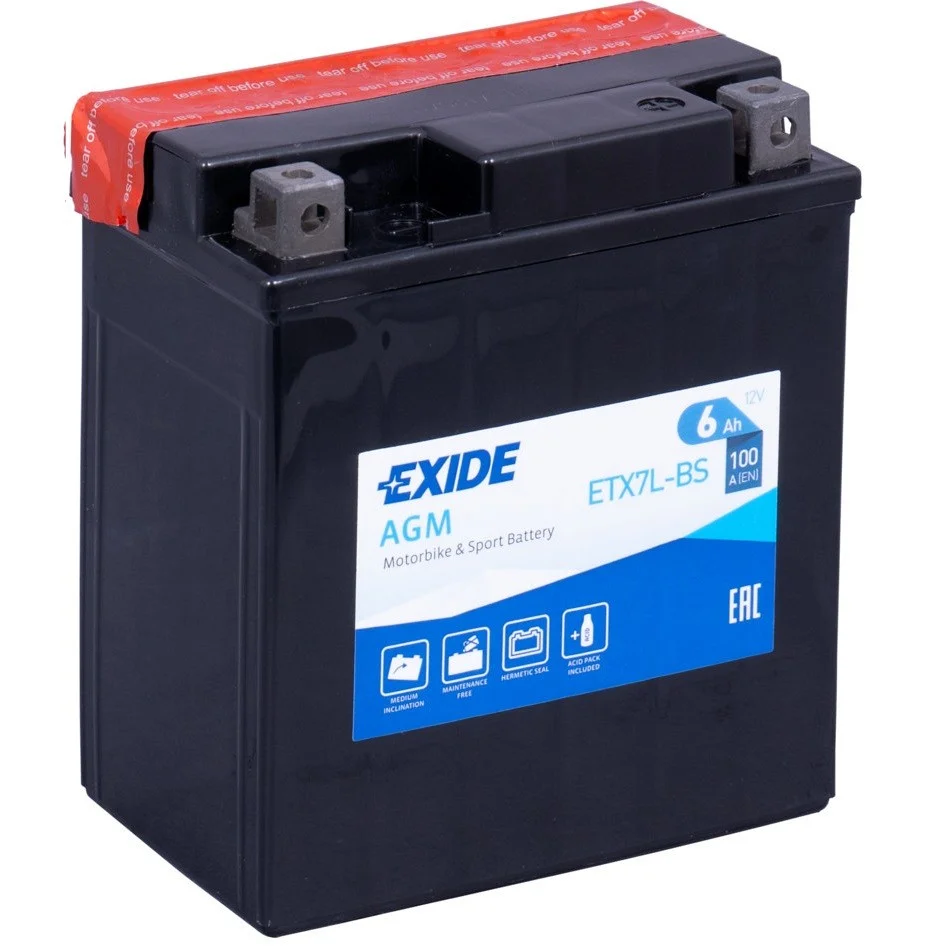 Акумулятор 6Ah-12v Exide AGM (ETX7L-BS) (113х70х130) R, EN100