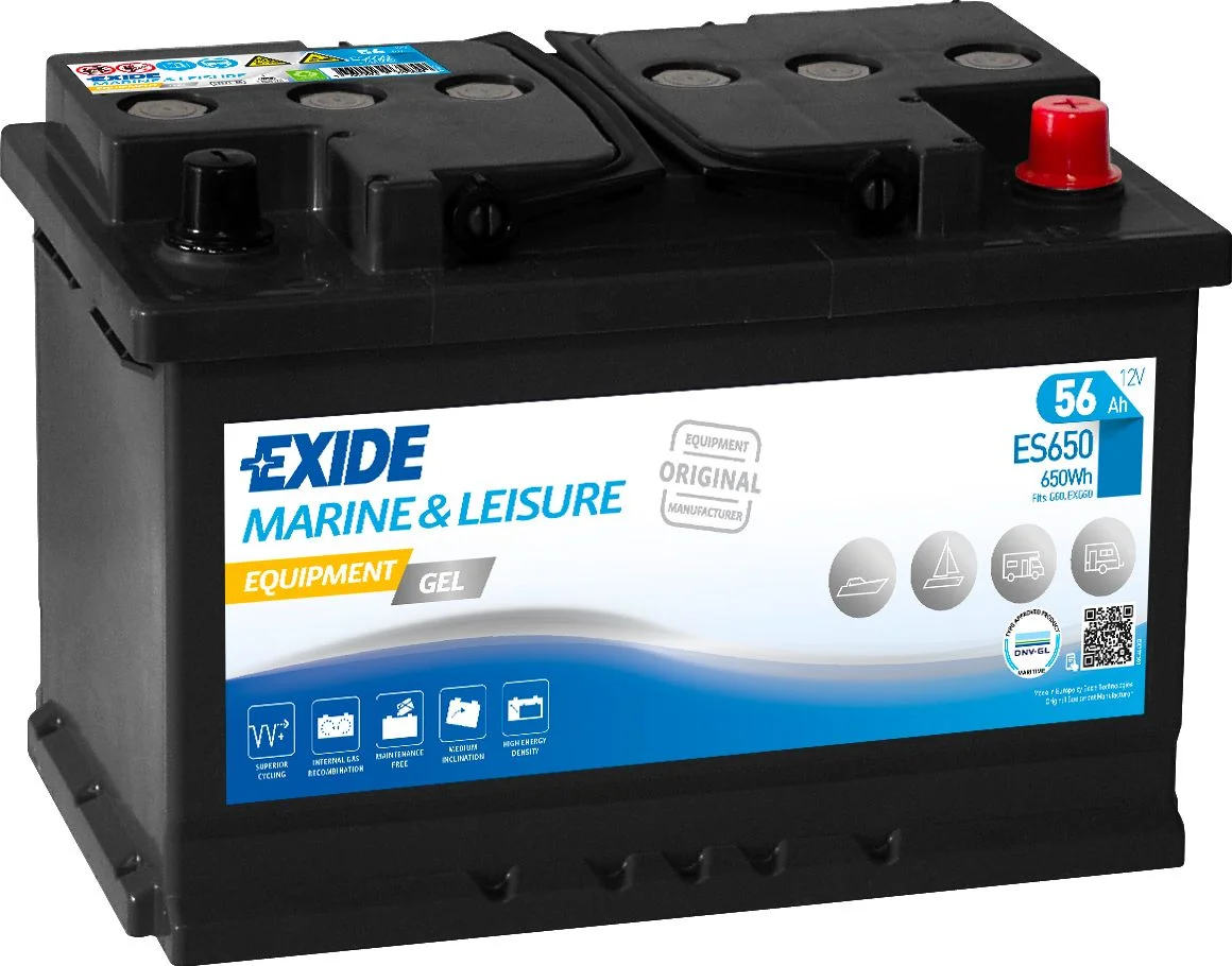 Акумулятор 56Аh(650wh)-12v Exide EQUIPMENT GEL (278х175х190),R,EN460 гелевий