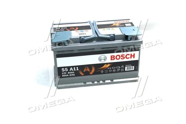 Акумулятор 80Ah-12v BOSCH AGM (S5A11) (315x175x190),R,EN800