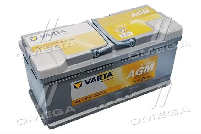 Акумулятор 105Ah-12v VARTA Dynamic AGM (A4) (394х175х190),R,EN950