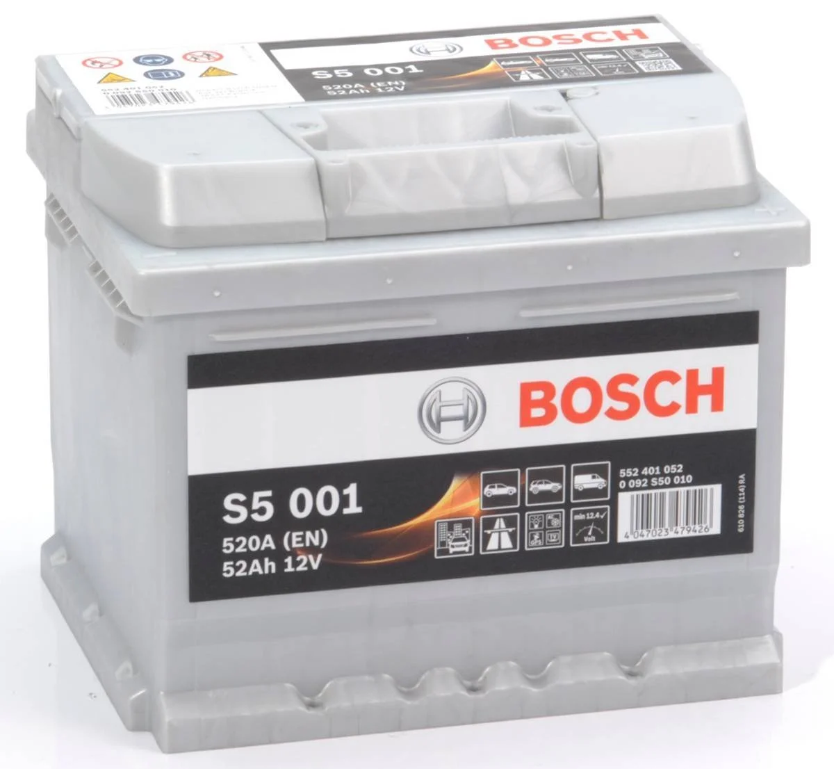 Акумулятор 52Ah-12v BOSCH (S5001) (207x175x175),R,EN520