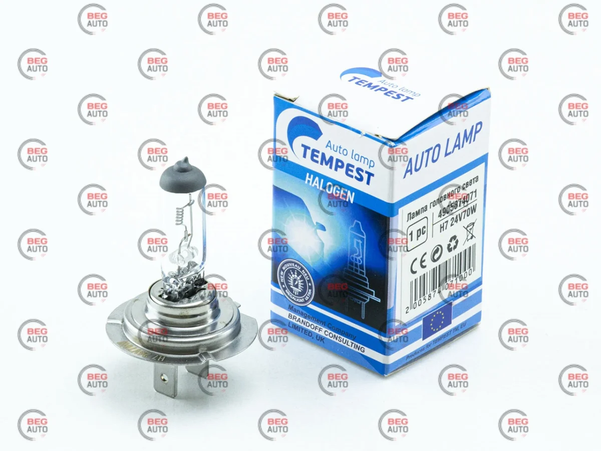 Лампа головного світла H7 24V 70W <Tempest>