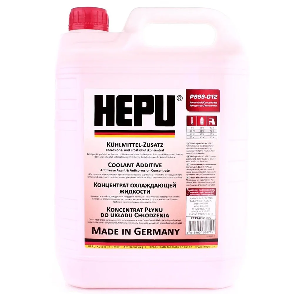 Антифриз HEPU G12 RED концентрат (Каністра 5л)