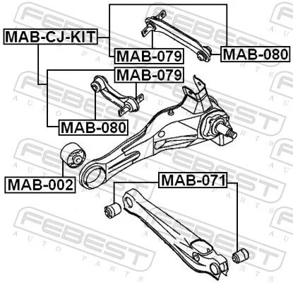 Сайлентблок ригача задній міст низ MITSUBISHI CARISMA, COLT, LANCER 92-06
