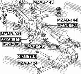 Сайлентблок важеля MAZDA CX-9 07 - задн. міст із двох сторін